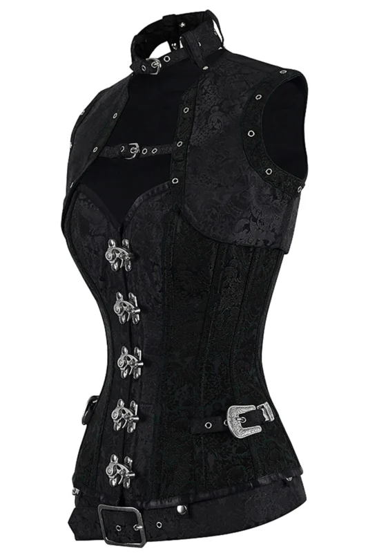 Handmade Fully Steel Boned Steampunk Corset with Jacket & Belt – High-Quality Metalwork and Original Design