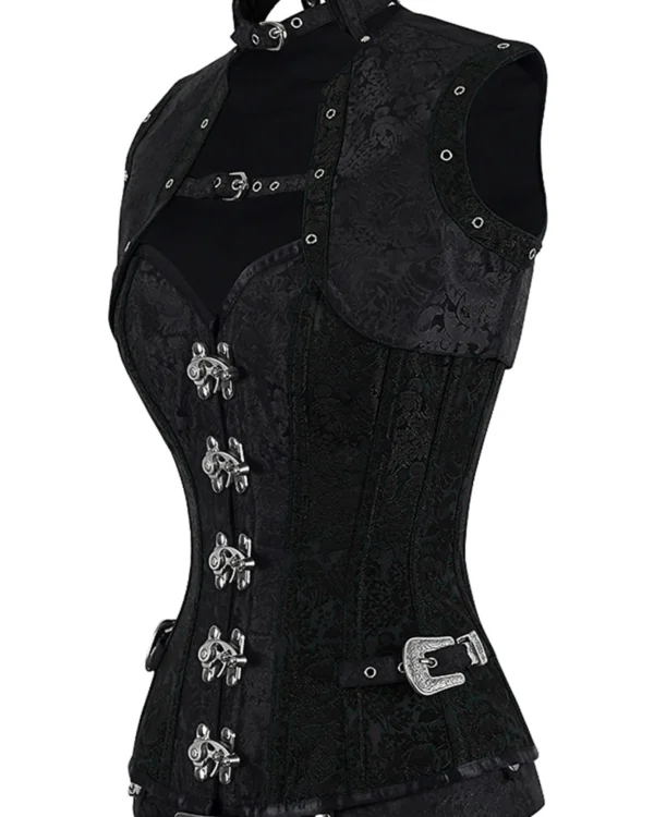 Handmade Fully Steel Boned Steampunk Corset with Jacket & Belt – High-Quality Metalwork and Original Design
