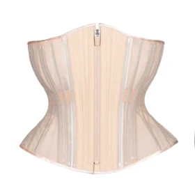 Curvy Extreme Corset Beige Fine Mesh No Line Hourglass Regular Corset