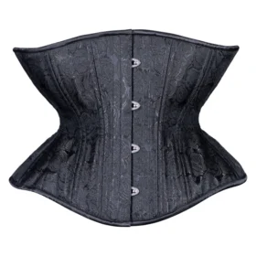 Black Floral Brocade Open Cup Hourglass Curvy Extreme Corset