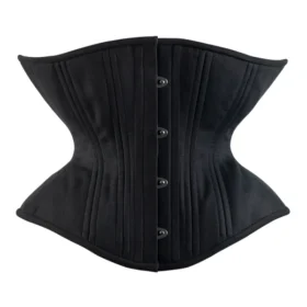 Black Cotton Underbust Hourglass Silhouette Curvy Extreme Corset
