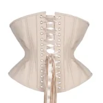 Beige Cotton Underbust Hourglass Silhouette Curvy Extreme Corset