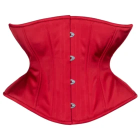 Red Satin Corset Underbust Hourglass Curvy Extreme Corset