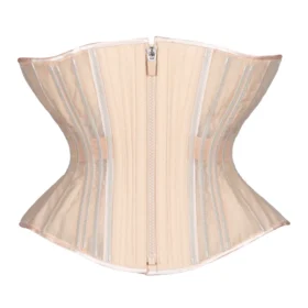Beige Fine Mesh No Line Hourglass Silhouette Curvy Extreme Corset