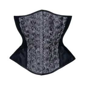 Curvy Extreme Corset 3D Roses in Gray Regular Corset