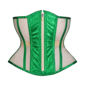 Curvy Extreme Corset Emerald Glitter Mesh Hourglass Regular Corset