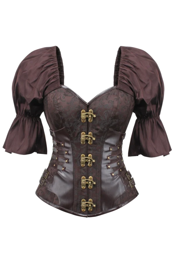 steampunk corset , steampunk corset top , corset top , steampunk bustier , halloween top , brocade corset dress , punk corset , steampunk fashion