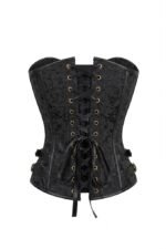 Steampunk Black Brocade & Gold Spikes Steel Boned Gothic Corset curvycorset.com