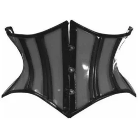 PVC Vinyl Clear Black Waist Mini Cincher Regular Curvy Corset