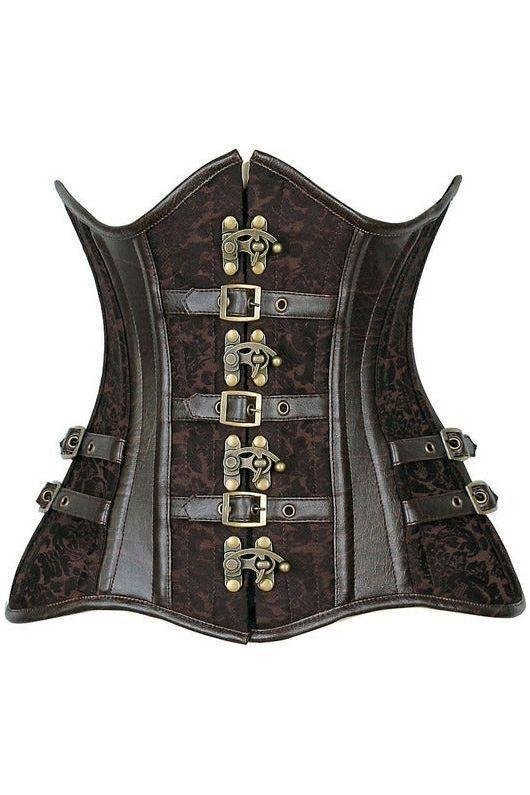 Curvy Dark Brown Steampunk Under Bust Half Corset