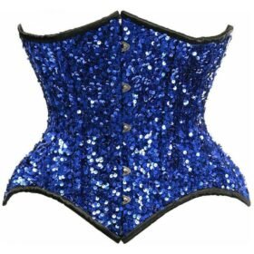 Multi Blue Sequin Curvy Cut Waist Cincher Corset Waist Trainer