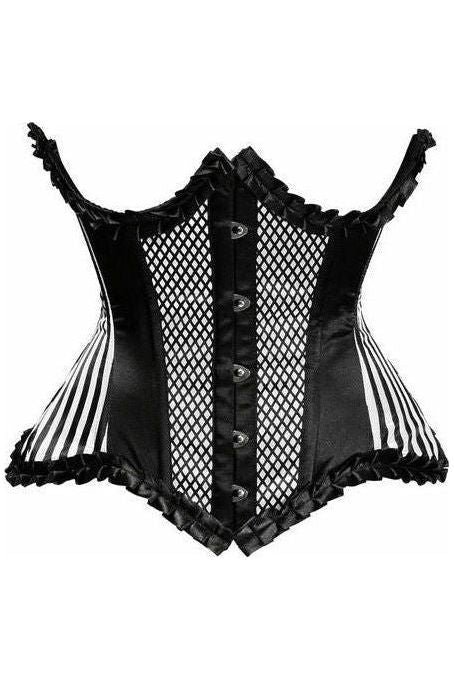 White Burlesque Underwire Curvy Cut Waist Cincher Open Bust Corset