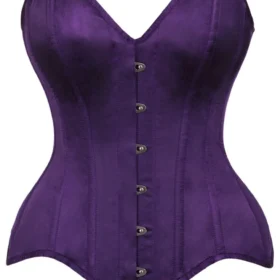 Dark Purple Satin Steel Boned Overbust Regular Curvy Corset