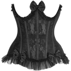 Black Lace Underwire Burlesque Underbust Half Corset Curvy Waist Cincher