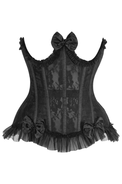 Black Lace Underwire Burlesque Underbust Half Corset Curvy Waist Cincher
