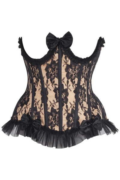 Halloween Nude/Black Lace Underwire Half Corset Dress
