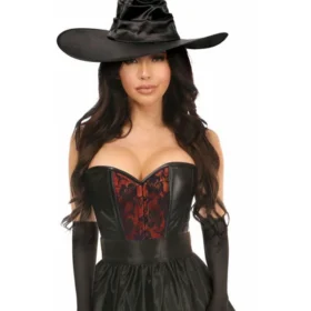 Red Lace Witch Halloween Corset Costume