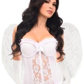 Halloween Party White Angel Bustier Corset Costume For Women