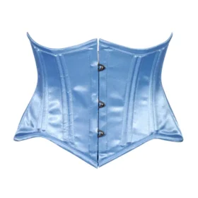 Blue Satin Mini Cincher Underbust Half Corset Waist Cincher