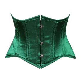 Dark Green Satin Mini Cincher Underbust Half Corset Waist Cincher