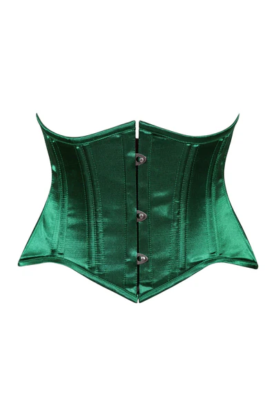 Dark Green Satin Mini Cincher Underbust Half Corset Waist Cincher