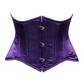 Dark Purple Satin Mini Cincher Underbust Half Corset Waist Cincher