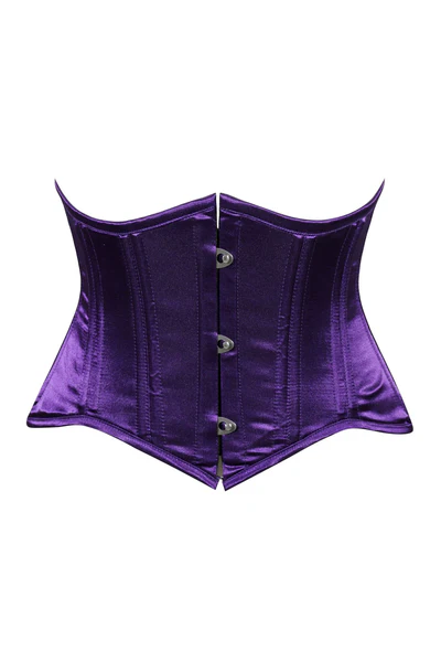 Dark Purple Satin Mini Cincher Underbust Half Corset Waist Cincher