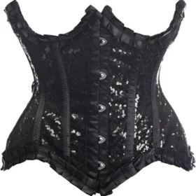 Gothic Black Underwire Curvy Steel Boned Waist Cincher Halloween Corset