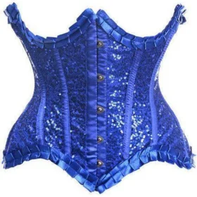 Blue Underwire Curvy Steel Boned Waist Cincher Corset