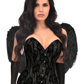 Premium Black Angel Halloween Corset Dress Costume Rave Party Wear