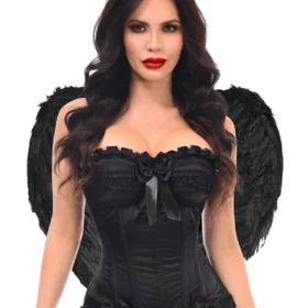 Black Gothic  Burlesque Dark Angel Bustier Top Halloween Corset Costume