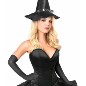Top Drawer Black Gothic Witch Halloween Corset Costume