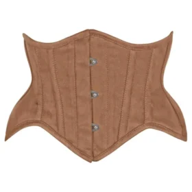 Tan Suede Steel Boned Mini Waist Cincher Half Corset