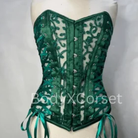 Green Criss-Cross Lacing Waist Trainer Instant Shape Overbust Corset