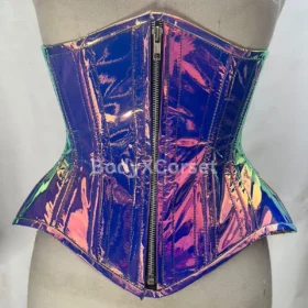 PVC Iridescent Corset Top for Rave & Party
