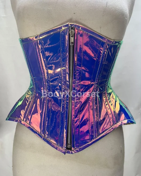 PVC Iridescent Corset Top for Rave & Party