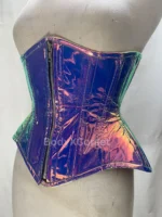 PVC Iridescent Corset Top for Rave & Party