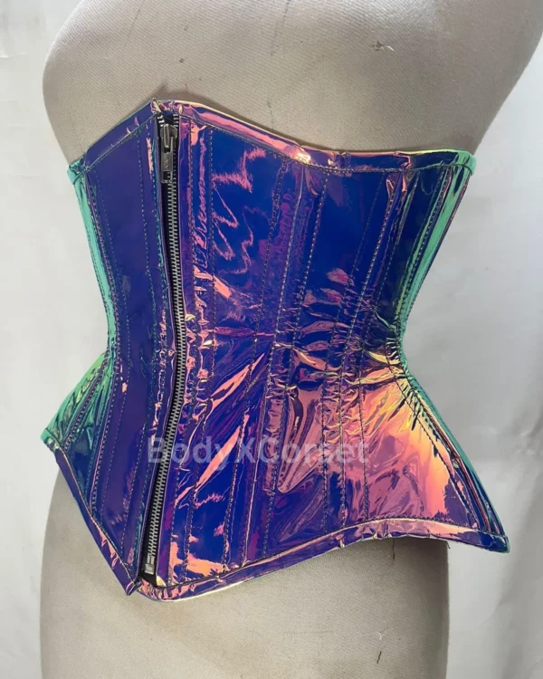 PVC Iridescent Corset Top for Rave & Party