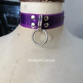 Handmade Faux Leather O-Ring Choker: Gothic Punk Alt Fashion