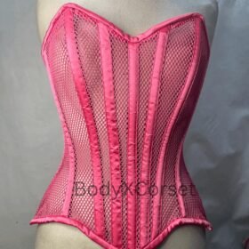 Pink Mesh Overbust Corset