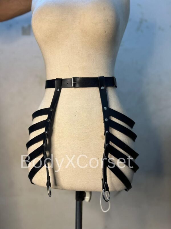 Black Gothic Harness Festival Outfit Cosplay Costume Lingerie Plus Size Garter Belt Cage Gothic Halloween Outfit Burlesque Full Body Harness