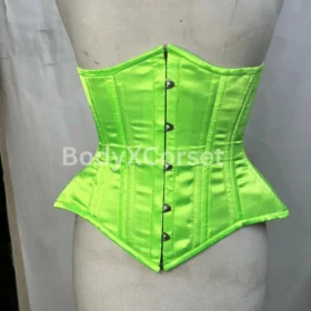 Neon Green Steel Boned Corset: Gothic Burlesque Waist Trainer