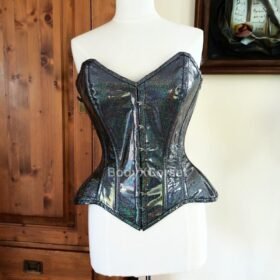 Holographic Corset Top Steel Boned Festival Outfit