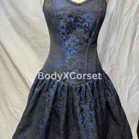 Gothic Brocade Corset Dress: Steampunk Burlesque Overbust Gown