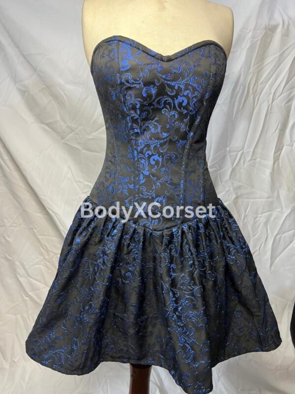 Gothic Brocade Corset Dress: Steampunk Burlesque Overbust Gown