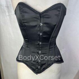 Satin Overbust Strapless Gothic Corset Halloween Costume Cosplay Outfit Instant Shaping Hourglass Corset