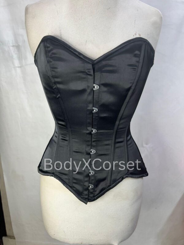 Satin Overbust Strapless Gothic Corset Halloween Costume Cosplay Outfit Instant Shaping Hourglass Corset