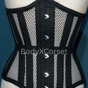 Heavy Duty 24 Steel Boned Black Mesh Underbust Corset Top Victorian Corset Belt Gothic Cupless Custom Corset Best Waist Trainer