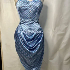 Mermaid Scale Corset Gown Satin Strapless Party Dress