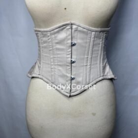 Beige Waspie Corset – Steel Boned Waist Cincher